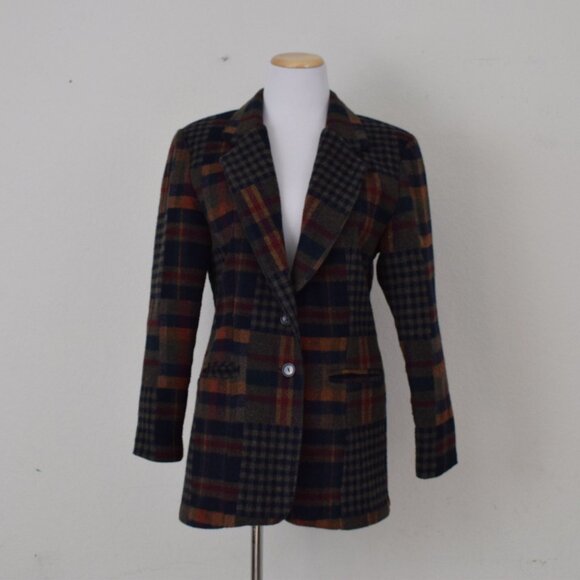 Vintage 90s‎ Wool Plaid Blazer by MICCI USA - Picture 9 of 10